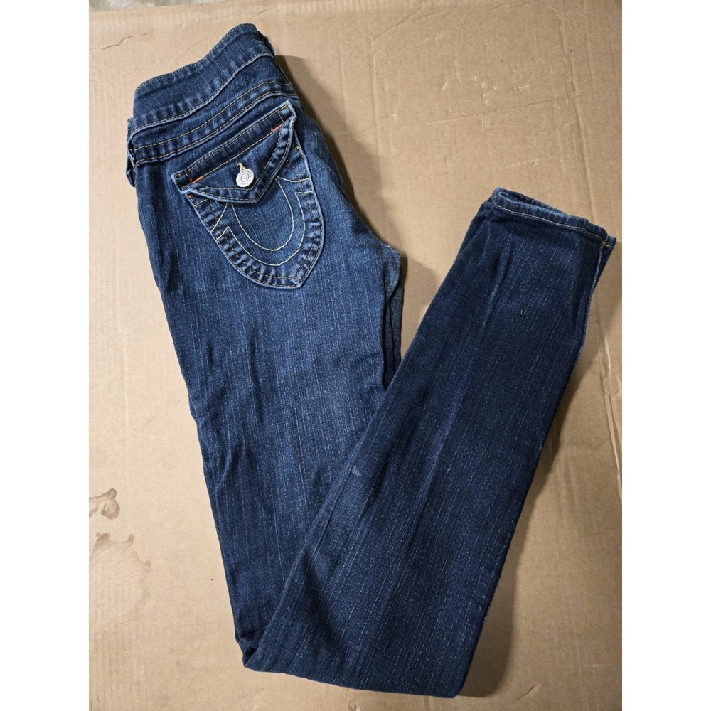 TRUE RELIGION Skinny Denim Jeans Womens sz‎ 27 low rise 00s y2k Flap Pocket